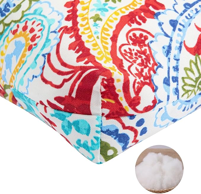 FUNHOME Outdoor Bench Cushion 45 x18 inch with Non-Slip Grips,Water Resistant Porch Swing Cushion,Bench Pillow Pads,Floral Tufted Cushions for Patio Garden Furniture,45" Seat Cushions(Phoenix)