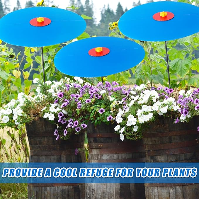 3 Pack 16.5 Inch Plant Shades Umbrellas for Outdoor Plants Garden Plant Shade Cover Sunblock Umbrellas for Potted Plants Garden Beds Protection