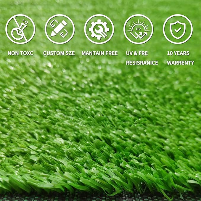 LVBAO Synthetic Artificial Grass Turf Rug Mat 3x5 Feet (15 Square FT) Lawn Dog Grass Mat for Patio Balcony Garden Lawn Landscape Decorations with Drain Holes