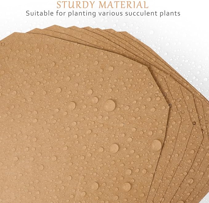 Kisangel Waterproof Buffalo Kraft Paper Mini Succulent Pots Set of 12 with Drainage Holes Small Indoor Outdoor Plant Planters for Home Garden Decoration 3.15X3.35X3.15 Inches