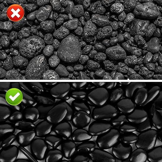 Natural Black River Rocks,1-2 Inches Decorative Stones Pebbles for Indoor Plants Decorative Rocks for Potted Plants Small Black Rocks for Indoor Plants,Vases,Aquariums,Terrarium,Fish Tank 1 LB