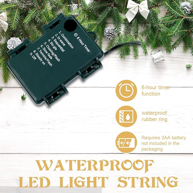 2 Pack Christmas Tree Urn Filler Battery Operated Pre-lit Xmas Pine Trees with Christmas Balls Tripod Stake LED Lights for Porch Yard Garden Outdoor Holiday Decorations