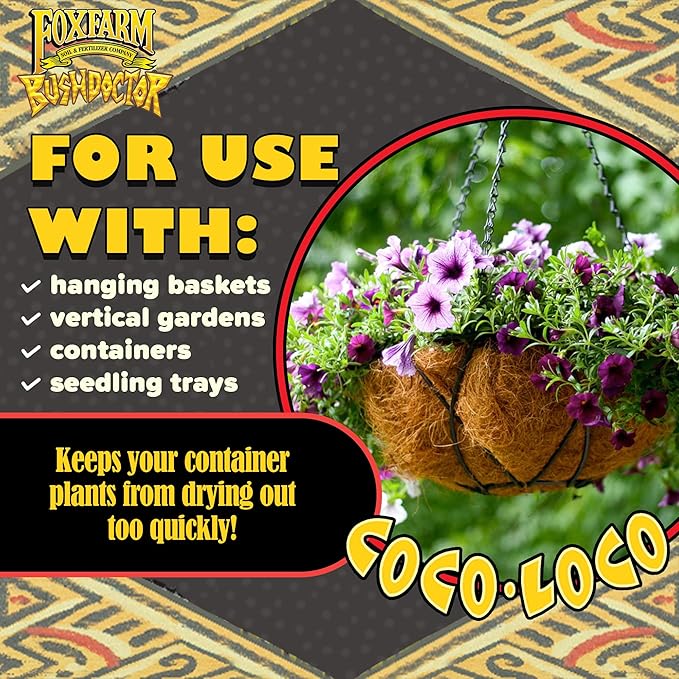 FoxFarm Bush Doctor Coco Loco Potting Mix, 2cu ft (Pack of 6) - Extends Your Watering Schedule, Triple-Washed to Reduce Salt Content - Perfect for Cultivating Healthy Plants