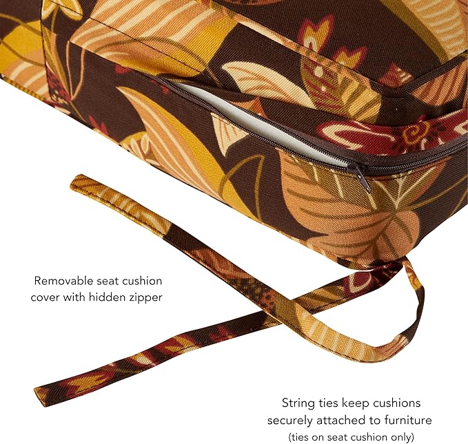 Greendale Home Fashions 2-Piece Outdoor Deep Seat Cushion Set, Russet