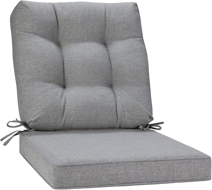 JMGBird Seat/Back Outdoor Chair Cushion Tufted Pillow, Deep Seat Cushion Set 22"x22", Outdoor Cushion for Patio Furniture