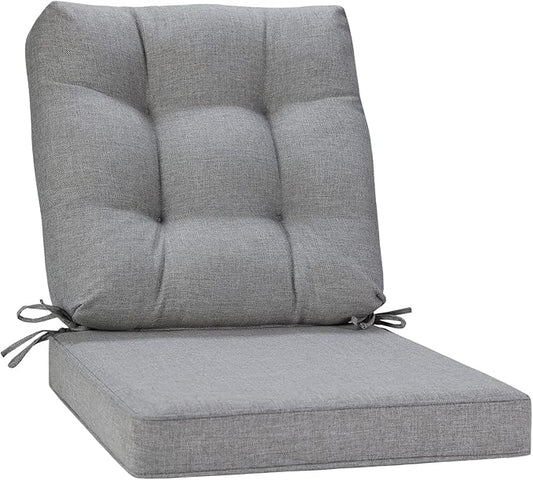 JMGBird Seat/Back Outdoor Chair Cushion Tufted Pillow, Deep Seat Cushion Set 22"x22", Outdoor Cushion for Patio Furniture