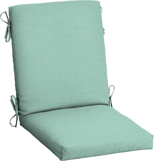 Arden Outdoor Patio Dining Chair Cushion, 20x44, Rain-Proof Seat Pad, Fade-Resistant Outdoor Cushion Aqua Leala