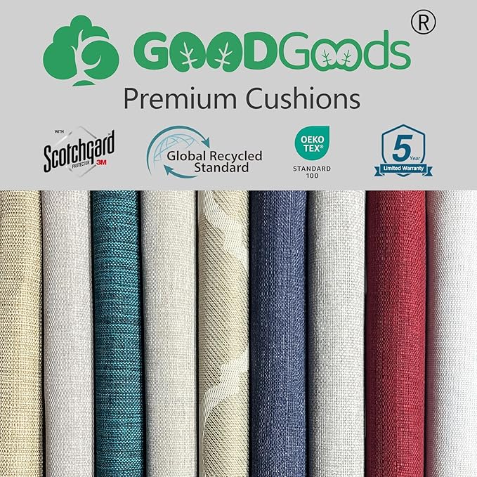 Goodgoods 24 x 28 Outdoor Patio Deep Seat Cushions 2-Pack, 1000+ Hours Fade-Resistant & Water-Resistant Outdoor Furniture Chair Cushions with 30D High-Resilience Foam for Sofa Chair, Quarry Red
