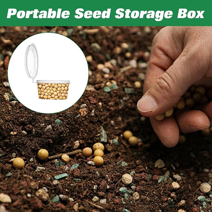 21 PCS Mini Seed Spreader, 5-Speed Sowing Seed Dispenser for Small Seeds, Manual Seedlings Dibber and Widger Set, Handheld Garden Seeds Planter Tool with Storage Box and Plant Labels