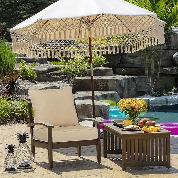 Outdoor 22"x24" Deep Seat Patio Cushion Set of 2, Outdoor Chair Cushions with Water-Resistant UV Resistant Weather Resistant Sectional Sofa Pad and Removable Covers,Beige