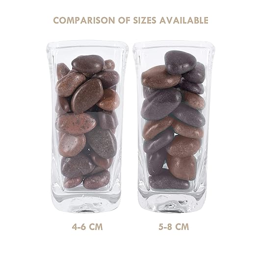 5 lbs Approx. 45 River Rocks Pebbles for Plants Natural Decorative Polished Stones for Planters Succulent Rocks Aquarium Gravel (1.6-2.4 Inches)