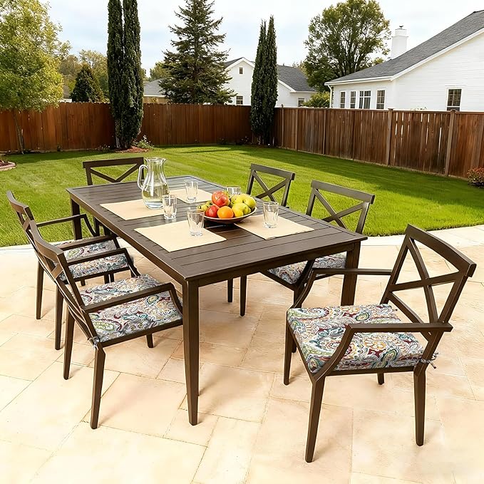 LVTXIII Outdoor Seat Cushions Set of 2 Square Chair Cushions with Ties, Patio Chair Pads for Home Office and Patio Garden Furniture Decoration 19"x19"x2", ‌