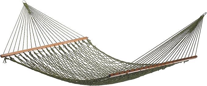 Fab Habitat Rope Recycled Polyester Hammock - Miami - Green - Indoor/Outdoor, Quick Dry, 2 Person 400 lbs Capacity - Patio, Poolside, Backyard, Garden, Beach, Balcony - 12-14 ft Adjustable