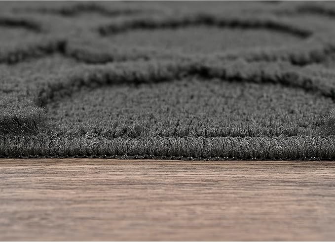 Garland Rug Garden Trellis 4 ft. x 6 ft. Indoor/Outdoor Area Rug Outdoor Waterproof Rug for Patio, Camping Rugs, RV, Porch, Deck, Camper, Balcony, Backyard for High-Traffic Areas, Cinder Gray