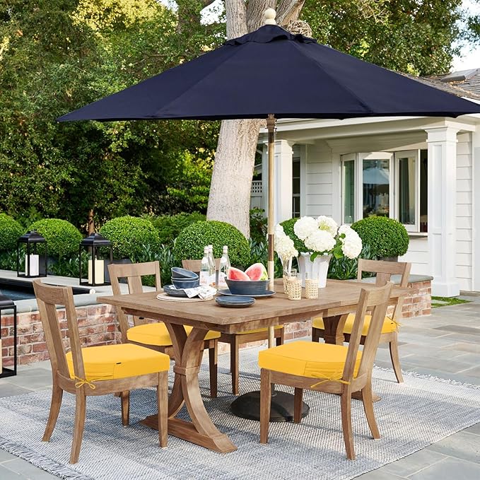 Topotdor Outdoor Chair Cushions Set of 2, 17"x16"x2" Waterproof Patio Chair Cushions for Outdoor Furniture, Round Corner Outdoor Seat Cushions Color Fastness Chair Pads with Ties, Yellow