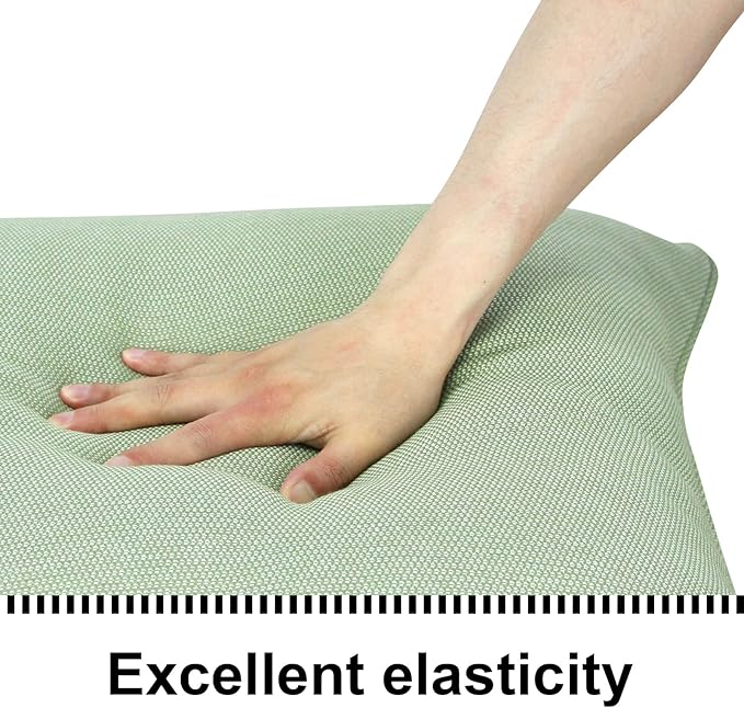 Outdoor Loveseat Cushion Set 44''x24'', Outdoor Cushions for Patio Furniture with Fastness Cover, Water Repellent Outdoor Seat Cushion and Couch Back Cushions for Bench, Swing (Light Green, 2 Sets)