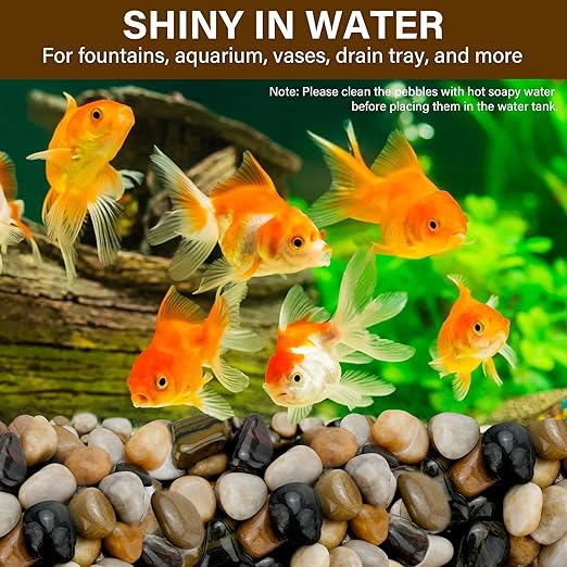NUPICK 6lb River Rocks for Plants Indoor, 1-2Inch Mixed Pebbles for Vase Fillers, Decorative Gravel for Fish Tank, Natural Polished Stones for Succulent, Bonsai, Landscaping, Bird Baths