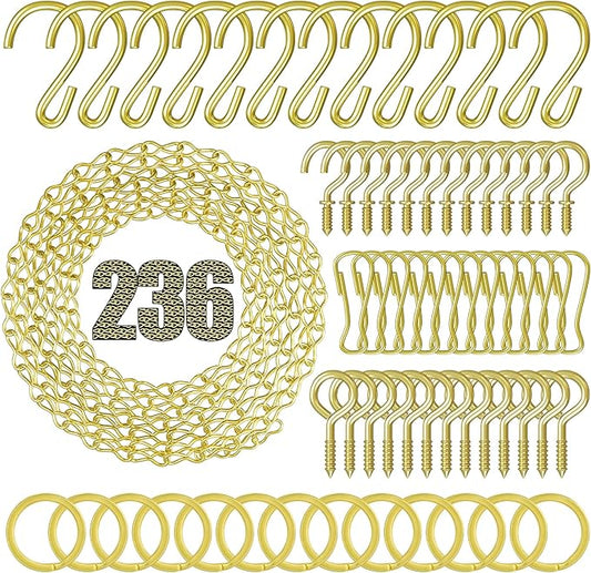 236 Inch Metal Gold Hanging Basket Chain,Decorative DIY Hanging Chain for Planter, Photo,Bird Feeder,Wind Chimes，Planters Baskets