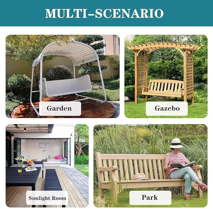 Outdoor Bench Cushions 45 x 18 Inch Thick Waterproof Porch Swing Cushions with Tie Patio Furniture Chair Cushion Bench Pad Color Fastness Backyard Seat Pads Teal
