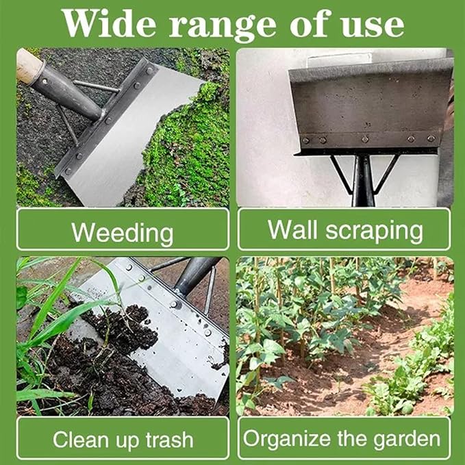 Multifunctional Cleaning Shovel, Gardscraper Multi-Functional Garden Cleaning Shovel Flat Shovel, Garden Spade Shovel, Heavy Duty Garden Tool for Digging, Lawn Edging, and Weed Removal (30cm/12in)