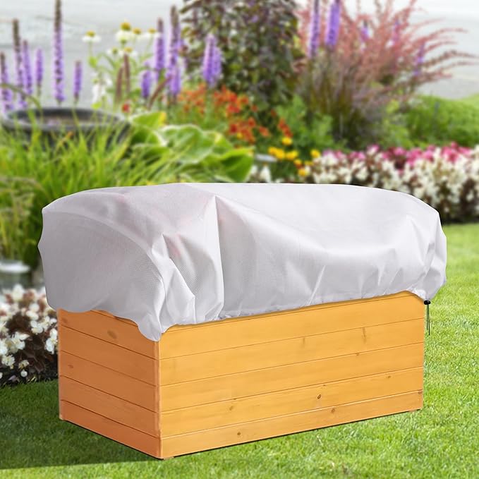 DECOHS 3 Pc Rectangular Winter Plant Freeze Protection- 59" x 17.7" x 15.7" Balcony Plant Box Cover- Planter Frost Covers Bags Wraps Blanket