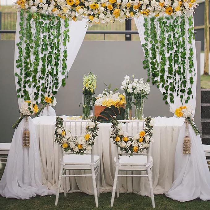 24 Pack 168 Ft Fake Vines for Room Decoration Greenery Garland Artificial Hanging Plants Faux Green Leaves Wall Vine for Bedroom Ceiling Cottage Core Wedding Garden Party Decor