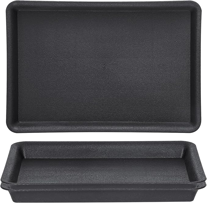 GREANER 3 Packs Plant Saucers Rectangular, 15x11x1.2 Inch Heavy Plastic Plant Saucer Drip Tray, Flower Pot Tray for Indoors Outdoor Plant Pots, Thick Drip Tray for Garden Potted Water Drips and Soil