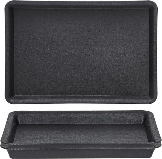 GREANER 3 Packs Plant Saucers Rectangular, 15x11x1.2 Inch Heavy Plastic Plant Saucer Drip Tray, Flower Pot Tray for Indoors Outdoor Plant Pots, Thick Drip Tray for Garden Potted Water Drips and Soil