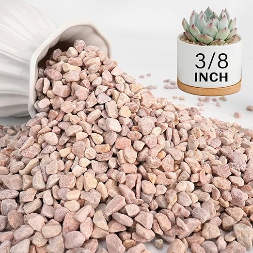 NUPICK 3 lbs Pebbles for Indoor Plants, 3/8 Inch Pea Gravel for Fish Tank, Decorative Rocks for Succulent, Natural River Stones for Vases, Cactus, Landscaping, Bird Bath, Aquarium, Peach