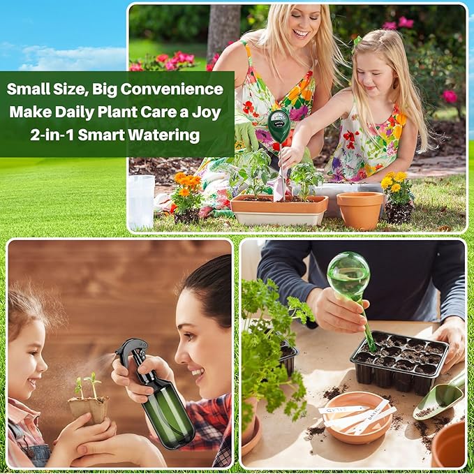 6 Pcs 1 Gallon Indoor Watering Can Set 450 ml Watering Can for Seedlings 15 oz Squeeze Bottle Plant Set for Indoor Outdoor Plants, Fluorescent Green