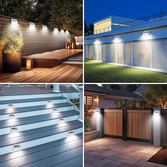 Peasur Solar Lights Outdoor Motion Sensor [20 Packs] Security Light with 3 Lighting Modes Wall Lights Waterproof Solar Powered Lights for Garden Fence Yard, White