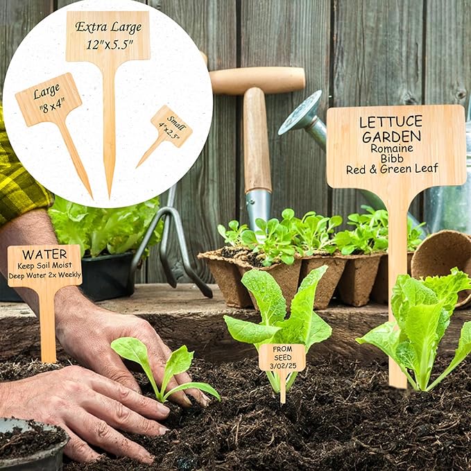 100 Pack 4.5 Inch Tall Plant Labels Garden Markers Plant Name Tags Great Holiday Gift for Plant Lovers and Gardeners Easy to See Writing Area with Full Size Marker