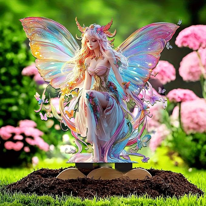 Bohemian Fairy Flower Pot Decor - Colorful Butterfly Elf Planter Pots for Home or Garden