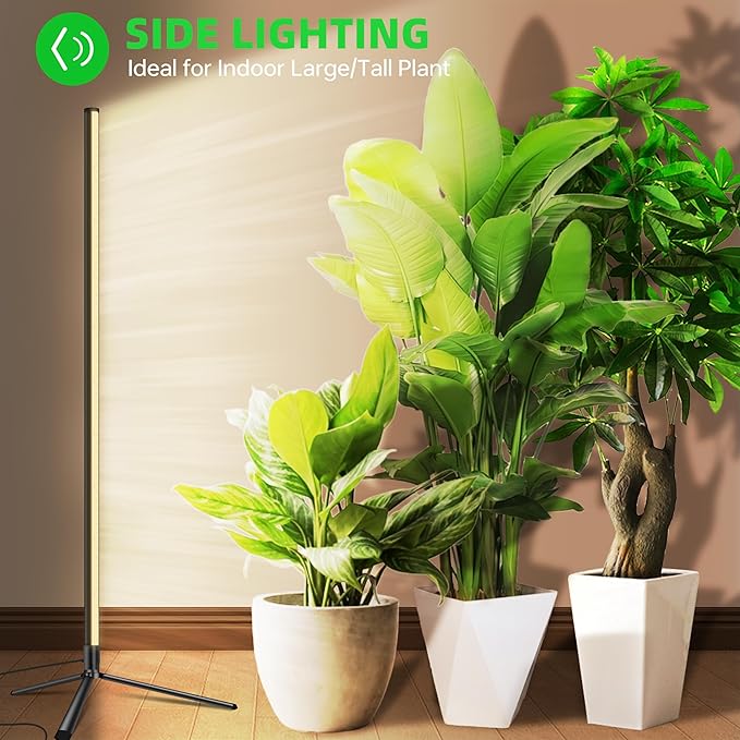 Standing Grow Light for Indoor Plants with Timer,42W Vertical Grow Lights for Indoor Plants Full Spectrum,4FT T8 243LED Plant Lights for Indoor Growing with On/Off Timer Function, 2 Pack