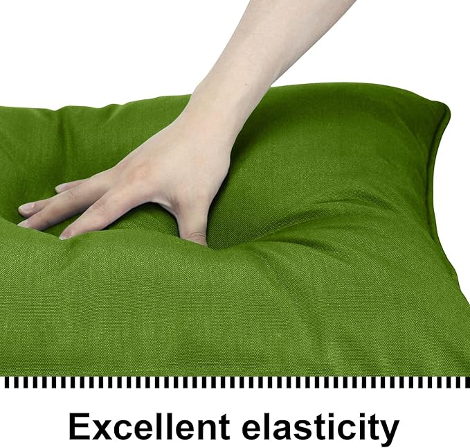 Deep Seat Cushions, Outdoor Cushions, Patio Furniture Cushions, Deep Seat & Back Cushion Patio Cushions for Backyard Couch Sofa Fade Resistant (24x24x4 inches 3 Sets, Solid Grass Green)