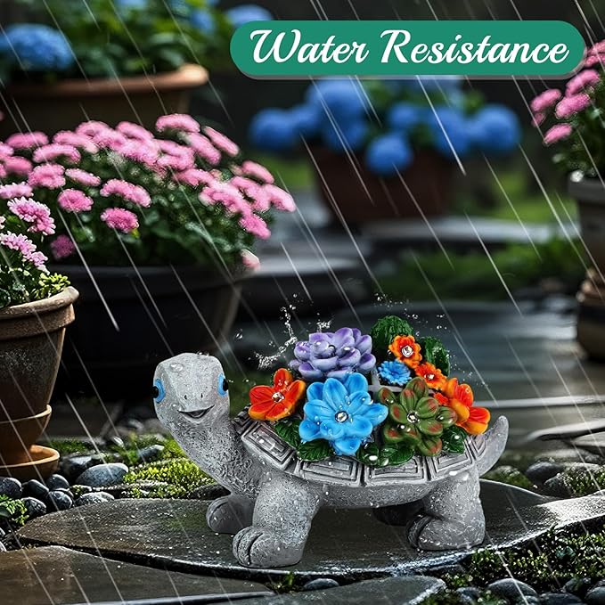 Linkax Easter Gifts for Adults, Solar Garden Decor for Outside Yard Outdoor Home Patio Decor, Turtle Statues Birthday Gifts for Grandma Mom Women Sister, Mothers Day House Warming Present