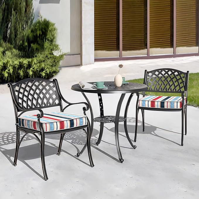 Outdoor Chair Cushions 22x22x3 Inch, Patio Seat Cushion Furniture Swing Set of 2, Water Repellent Chairs Wicker Cushion Pads with Couch Sofa in Garden, Stripe Red Blue