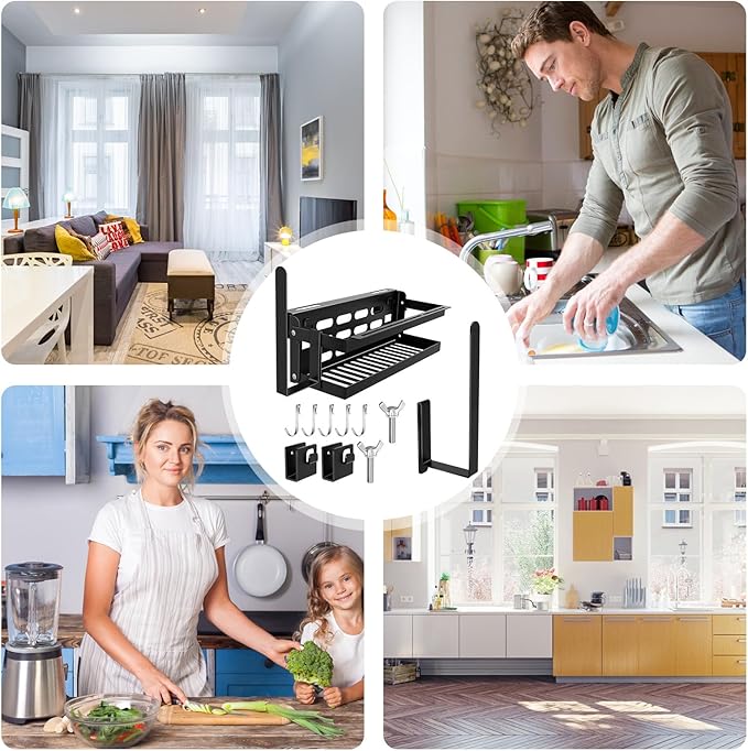 BBQ Grill Organizer - Garden BBQ Seasoning Holder - Barbecue Utensil Holder - for Oil Bottles Spatulas Shovels Towels Utensils Accessories Organization Camping Patio Garden Backyard Picnic