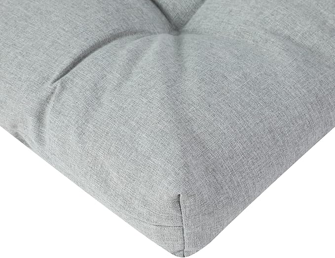 FUNHOME Outdoor Chair Cushions 19 x19 Inch,Water Resistant Tufted Seat Cushions 19",Reversible,Weather Resistant,Rounded Back Wicker Chair Cushion for Patio Garden Furniture(Light Gray)