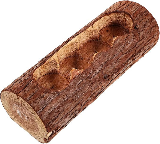 GANAZONO Wooden Pile Candle Stand Natural Log Plant Pot Creative Balcony Flower Pot Holder for Home Decor Garden Tabletop Ornament