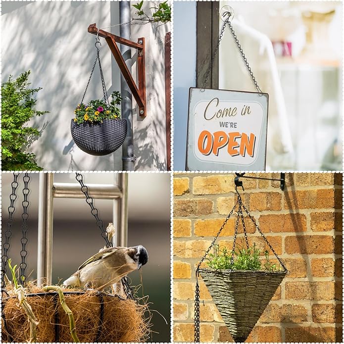Chain for Hanging Plants,10 Pack 12.5-Inch Garden Plant Hangers for Hanging Bird Feeders,Planters,Lanterns,Wind Chimes, Chalkboards, and Ornaments.Small Chains Perfect for Indoor and Outdoor Decor