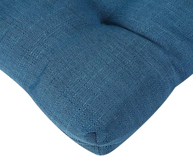 FUNHOME Outdoor Chair Cushions 19 x19 Inch,Water Resistant Tufted Seat Cushions 19",Reversible,Weather Resistant,Rounded Back Wicker Chair Cushion for Patio Garden Furniture(Light Blue)