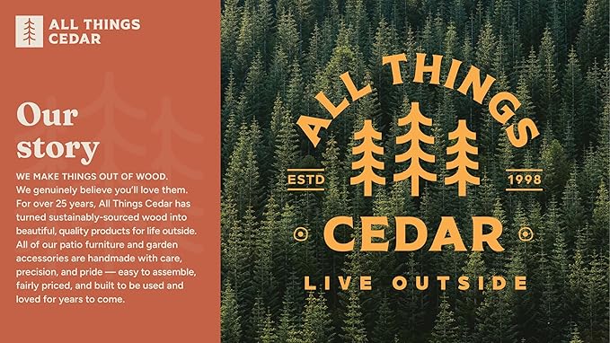 All Things Cedar GA87 Garden Arbor | Handcrafted Wooden Trellis for Climbing Plants Outdoor | Cedar Wedding Arches for Ceremony | Easy Assembly, Weather Resistant 60x25x86