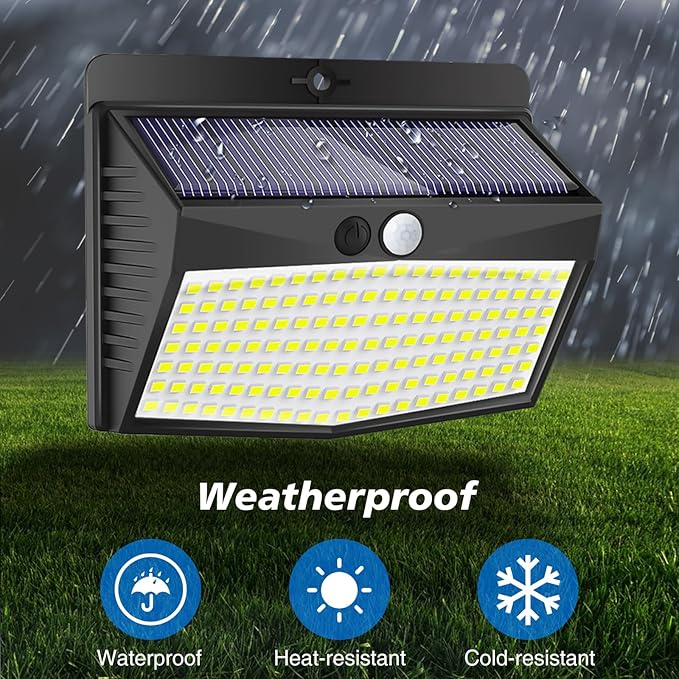 [138 LED/6 Packs] Solar Outdoor Motion Sensor Lights with 3 Lighting Modes Wall Lights Waterproof Solar Security Powered Lights for Garden Fence Yard Deck Garage, Warm White