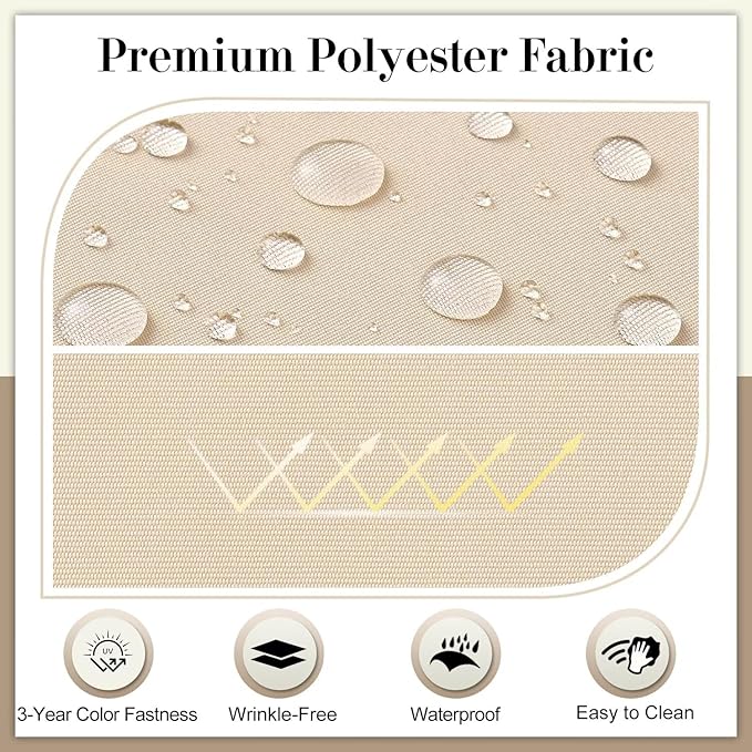 Cozyide Outdoor Chair Cushions, Waterproof Patio Seat Cushions with Adjustable Straps, Square Corner Patio Chair Cushions for Garden, Beige, 18.5x16x3 Inch (Pack of 4)