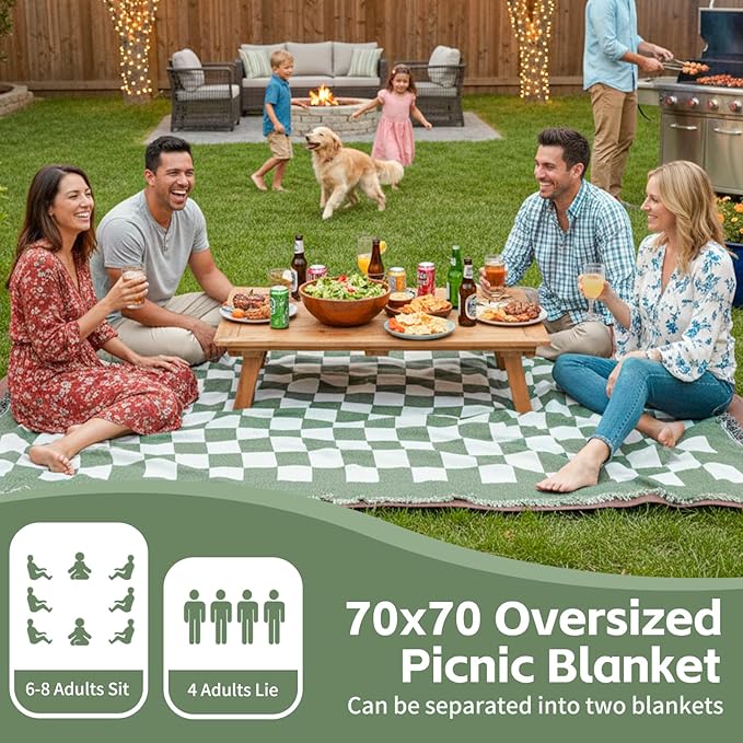 2 in 1 Extra Large Boho Beach Blanket Towel Picnic Mat Adult Men Guy Him Brother Dad Boyfriend Uncle Niece Best Friend Friendship Grandpa Grandfather Husband Son in Law Happy Birthday Cool Unique Gift