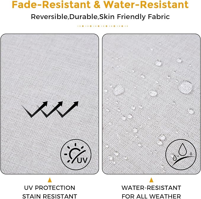FUNHOME Outdoor Chair Cushions 18x18 Inch,Set of 2,Water Resistant Chair Pads with Ties,Square Seat Cushion 18"x18"x2.5",Patio Chair Cushion for Garden,Backyard Furniture(Cloud Gray)