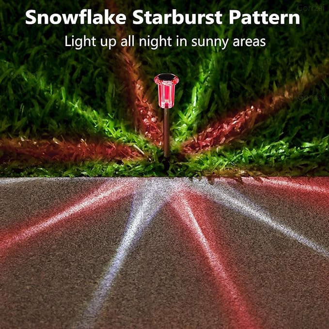 Solar Christmas Lights Outdoor Decorations 10 Pack Multicolor LED Stainless Steel Stake for Pathway Yard Garden Driveway Landscape Walkway Lighting Solar Powered Outside Holiday Decor