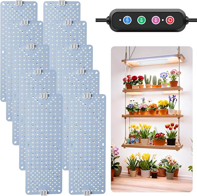 Grow Lights for Indoor Plants Full Spectrum,High PPFD 1920LEDs Plant Lights with 4/8/12/16/20H Timer, Flexible Series & Parallel Connection for Indoor Growing(10 Pack).