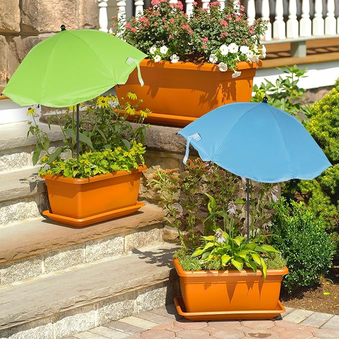 Plant Umbrella for Outdoor Plants, Adjustable Garden Sun Shade Umbrella for Potted Plants and Garden Beds, Durable Shade Cloth for Garden 2Pack